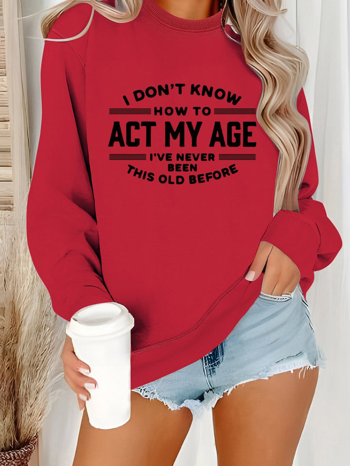 Sweatshirt pour femmes avec impression humoristique et coupe décontractée