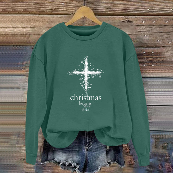 Sweatshirt pour femmes avec motif chrétien et intérieur doux
