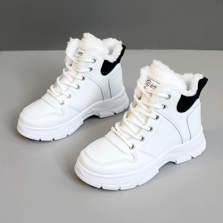 Baskets montantes d'hiver pour femmes avec doublure douillette