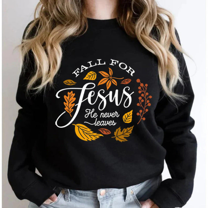 Sweatshirt pour femmes avec un motif botanique automnal inspirant et une doublure intérieure agréablement douce