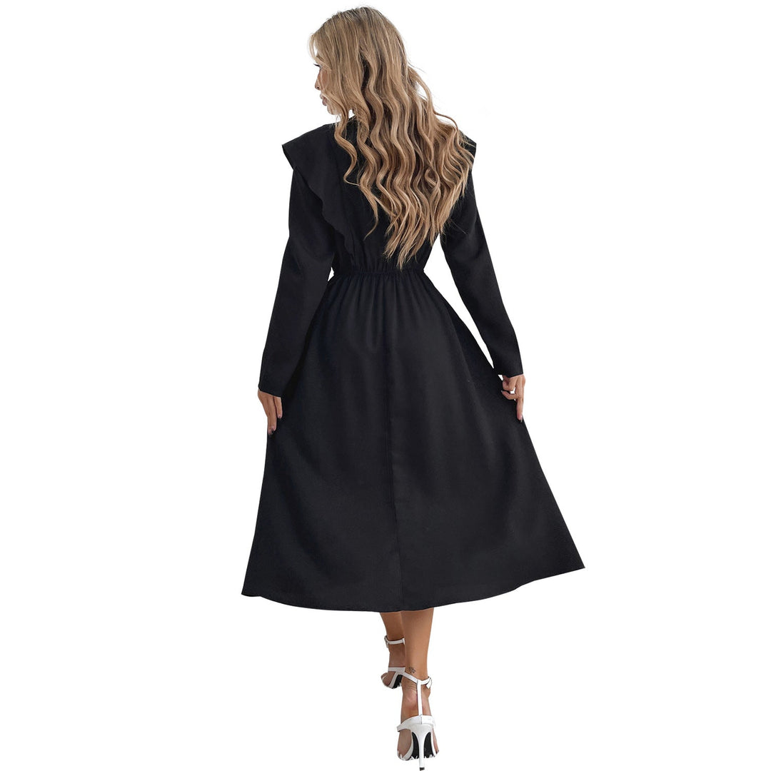 Robe maxi élégante pour femmes avec détails en volants et taille élastique