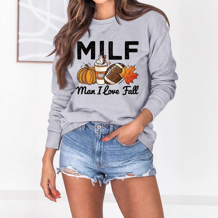 Sweat-shirt pour femmes avec motif automnal et inscription inspirante