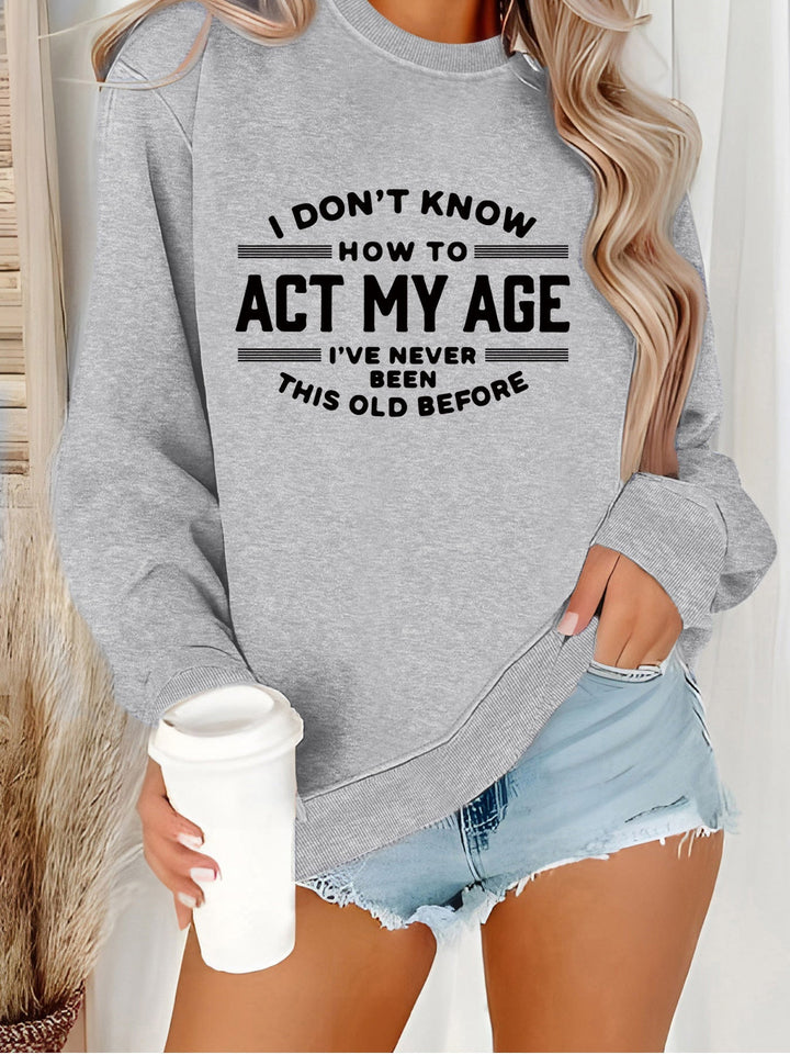 Sweatshirt pour femmes avec impression humoristique et coupe décontractée