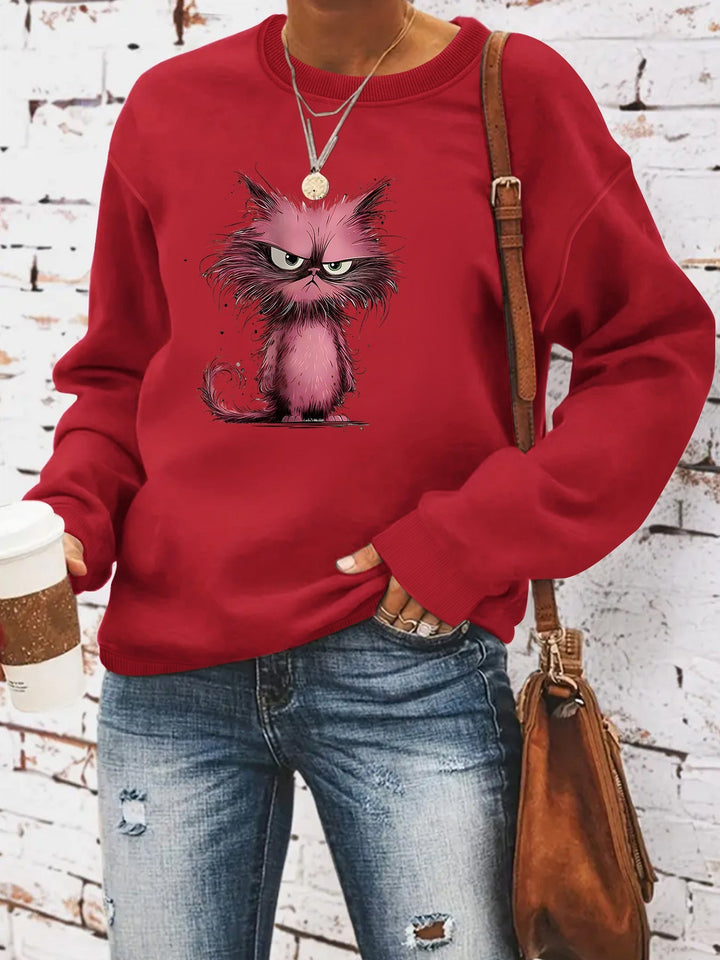 Sweatshirt pour femmes avec motif créatif de chat