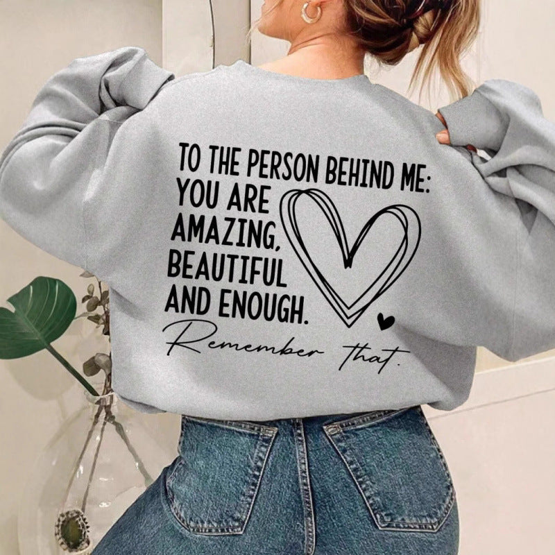 Sweat-shirt pour femmes avec motif inspirant et coupe décontractée