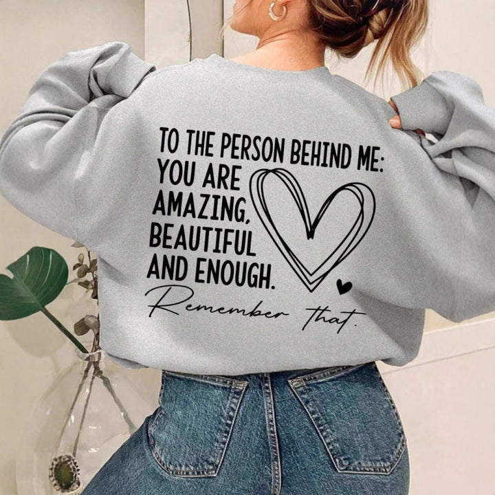 Sweat-shirt pour femmes avec motif inspirant et coupe décontractée