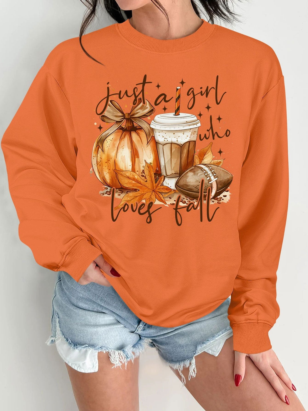 Sweat-shirt pour femmes avec motif automnal et impression inspirante