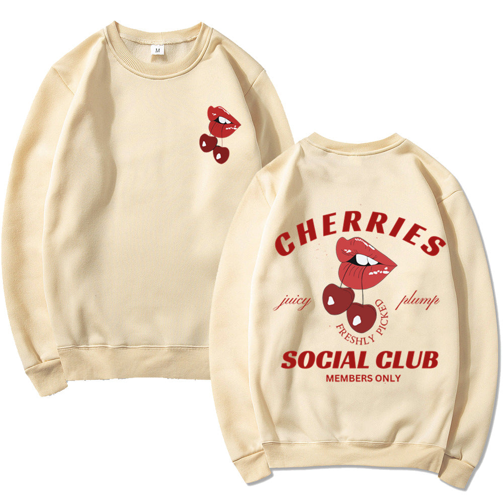 Sweatshirt pour femmes avec un design créatif de fruits et de bouche