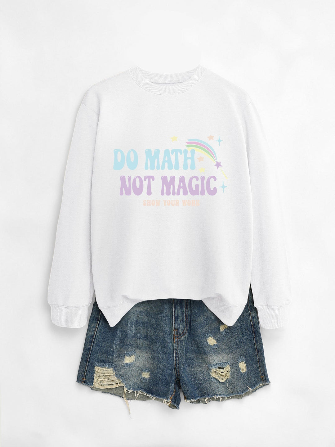 Sweat-shirt décontracté pour femmes avec motif mathématique inspirant