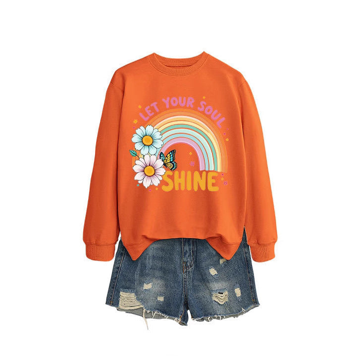 Sweat-shirt pour femmes avec dégradé de couleurs et design graphique floral