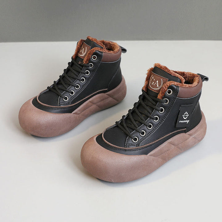 Bottes d'hiver pour femmes avec doublure en polaire douce et semelle antidérapante