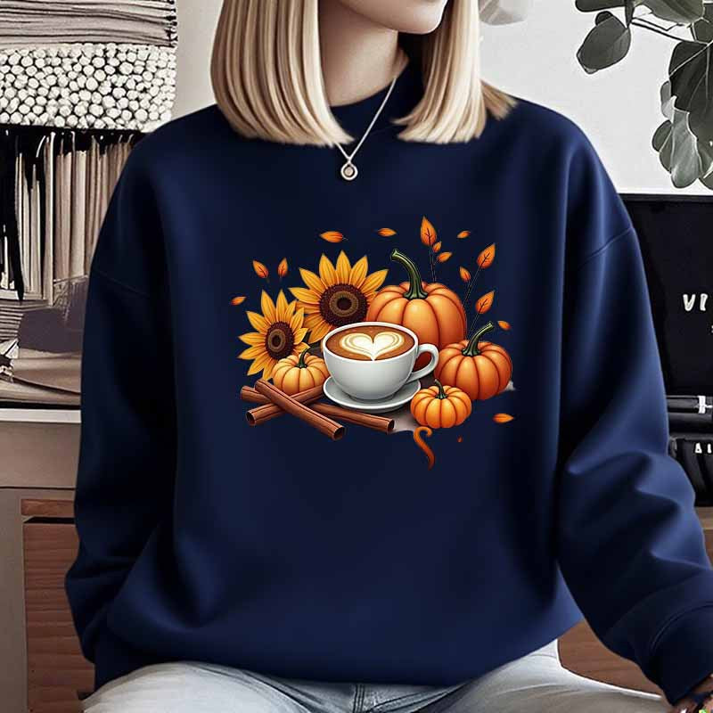 Sweatshirt pour femmes avec motif automnal et impression spéciale