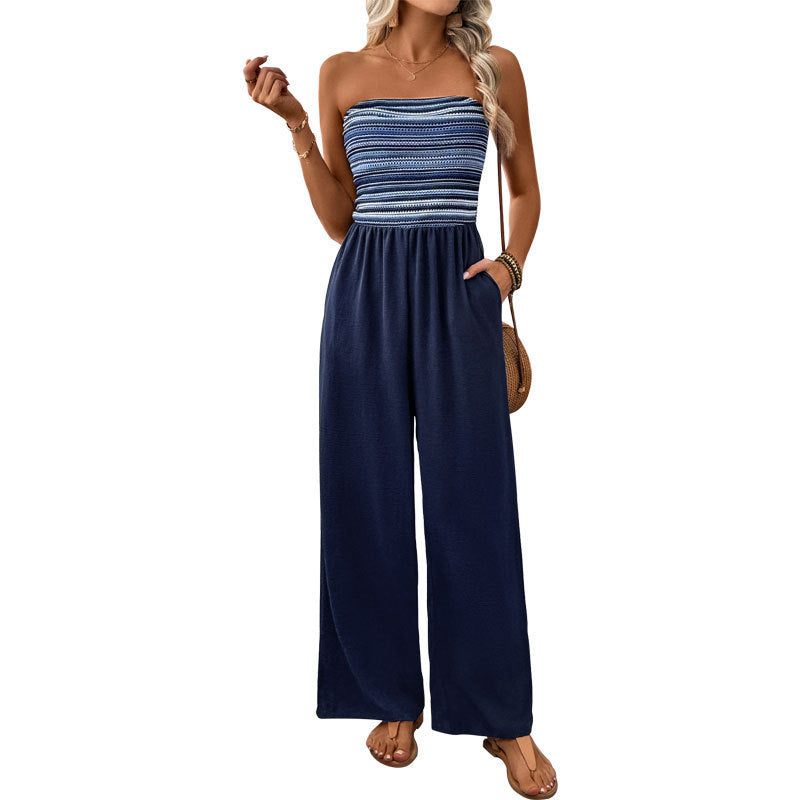 Belinda - Combinaison bandeau avec jambes larges