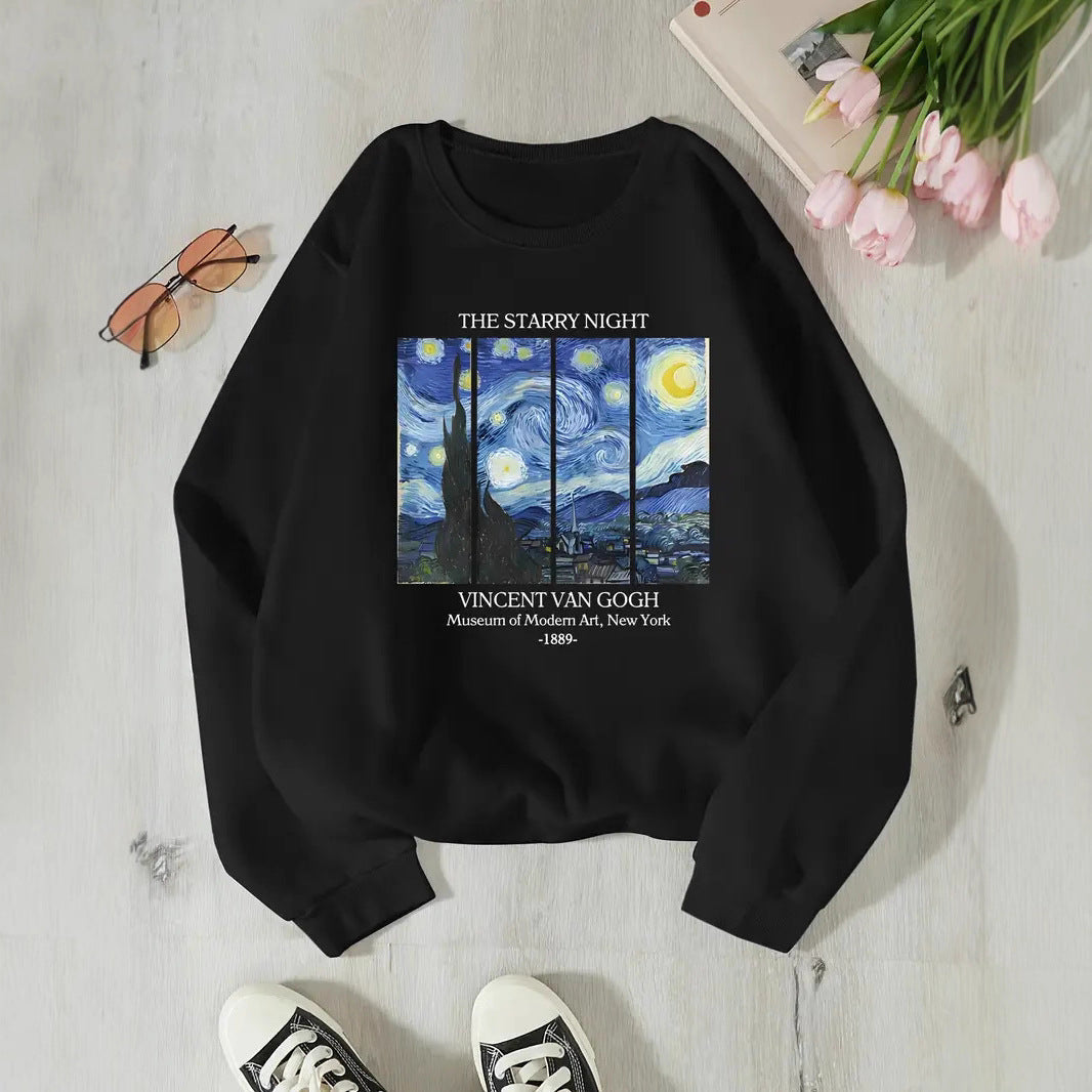 Sweatshirt pour femmes avec un motif artistique classique de Van Gogh
