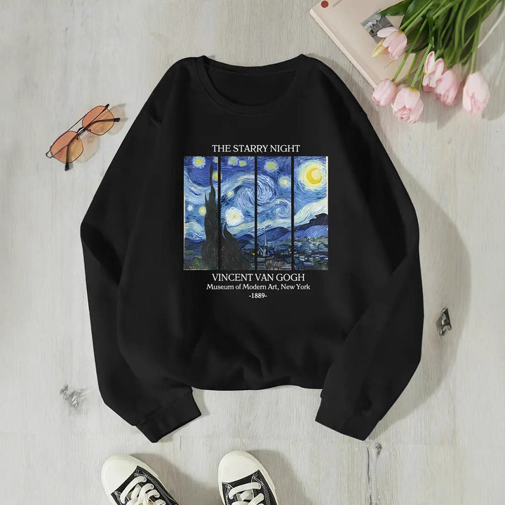 Sweatshirt pour femmes avec un motif artistique classique de Van Gogh