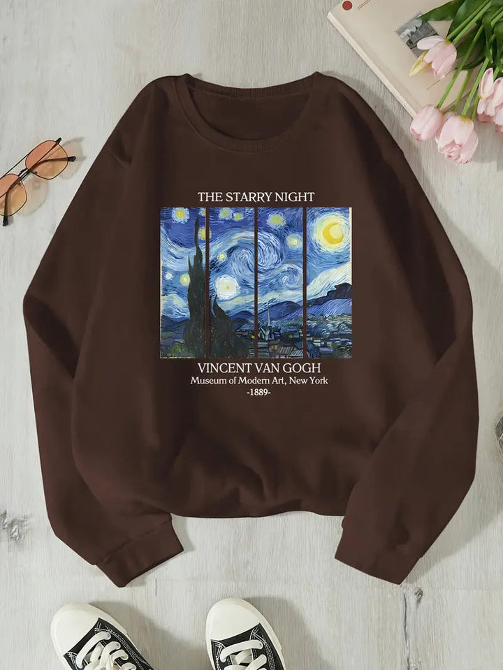 Sweatshirt pour femmes avec un motif artistique classique de Van Gogh