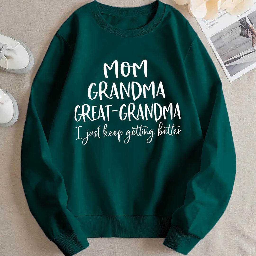 Sweatshirt pour femmes avec impression familiale créative et coupe confortable