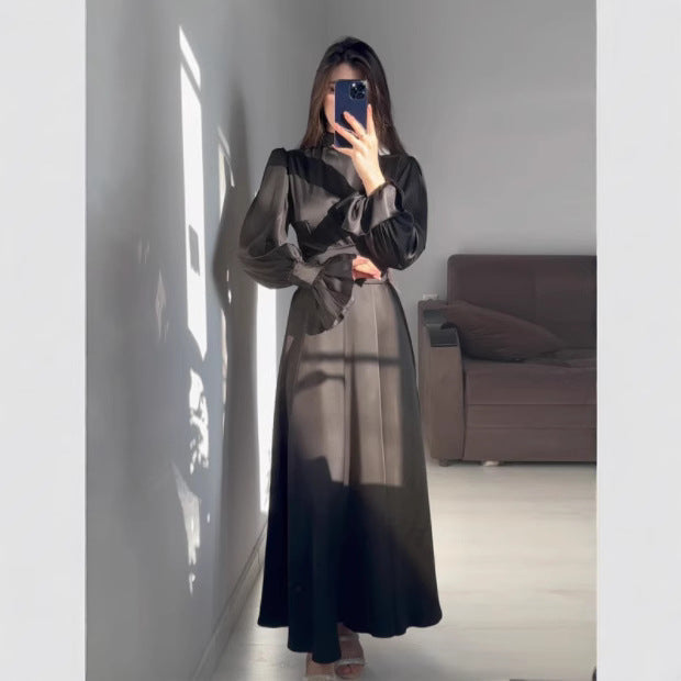 Robe maxi femme à manches amples et coupe raffinée