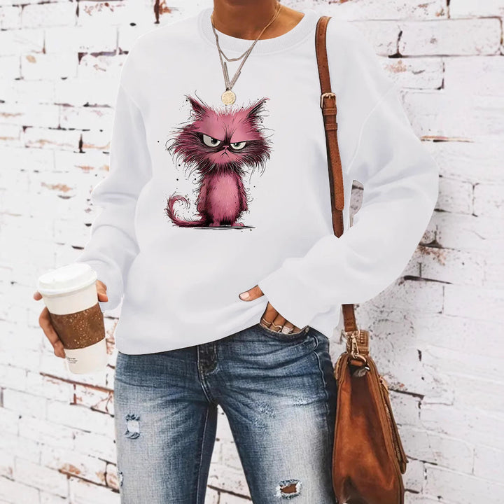 Sweatshirt pour femmes avec motif créatif de chat