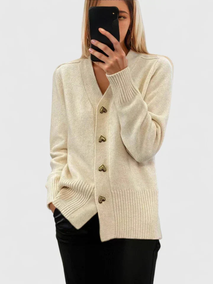 Kathrin | Veste en tricot pour femmes avec boutons confortables