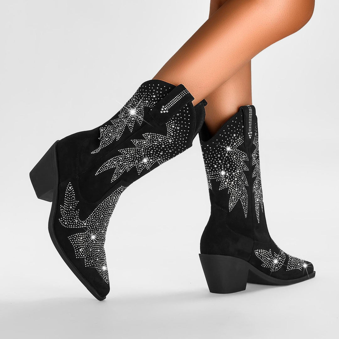 Bottes Cowboy Femme Avec Hauteur de Mollet Moyenne | Élégant