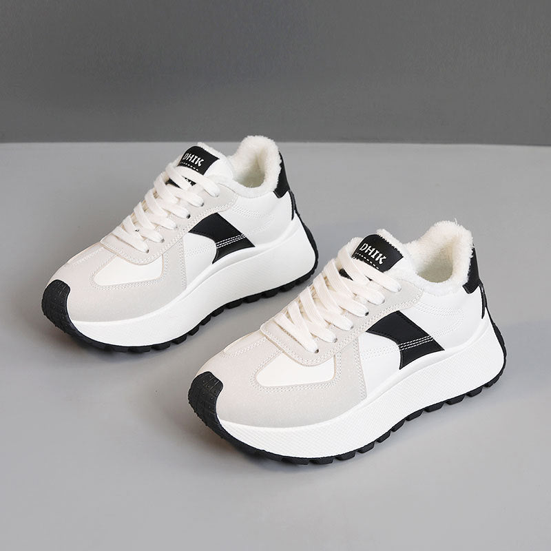 Baskets montantes sportives pour femmes avec doublure en polaire chaude