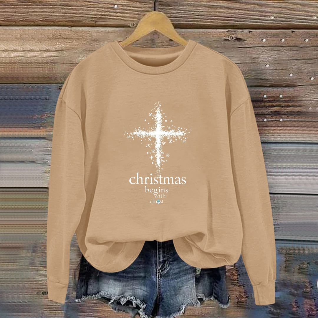 Sweatshirt pour femmes avec motif chrétien et intérieur doux