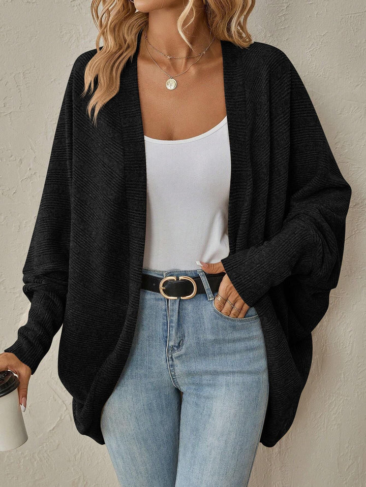 Veste en tricot décontractée pour femmes avec manches raglan et coupe ample