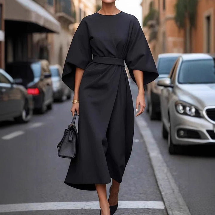 Elena - Robe midi avec ceinture et manches kimono