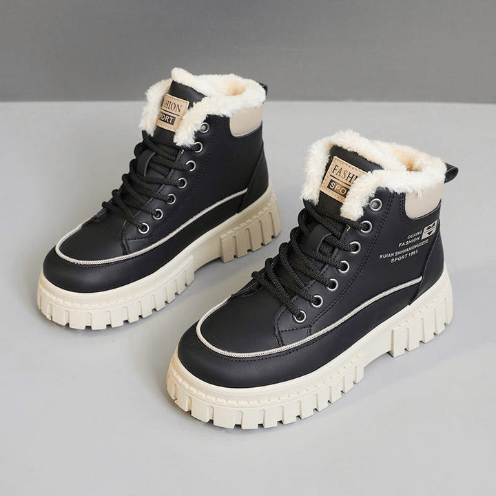 Bottes montantes d'hiver pour femmes avec doublure douillette et semelle profilée robuste