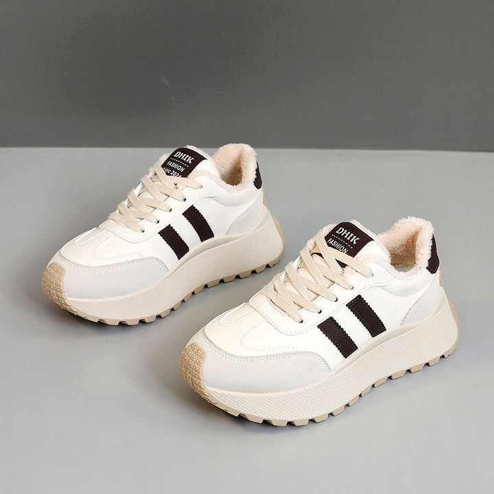 Baskets montantes confortables et chaudes pour femmes avec doublure en polaire