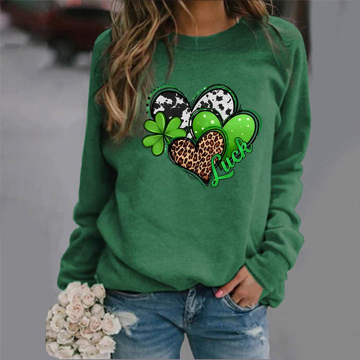 Sweatshirt pour femmes avec un design créatif en forme de cœur et un motif accrocheur