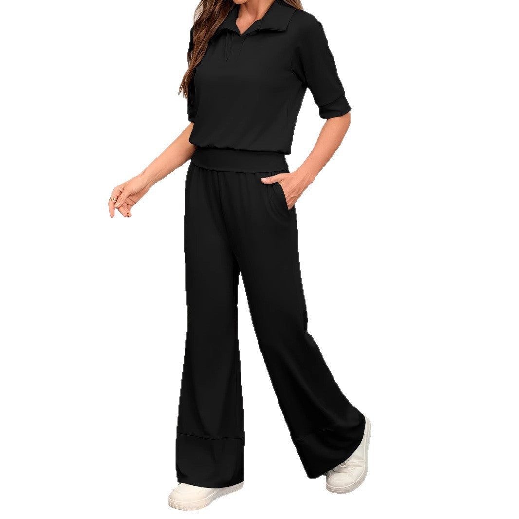 Ensemble de loisirs pour femmes en deux parties avec une coupe ample et des détails tendance
