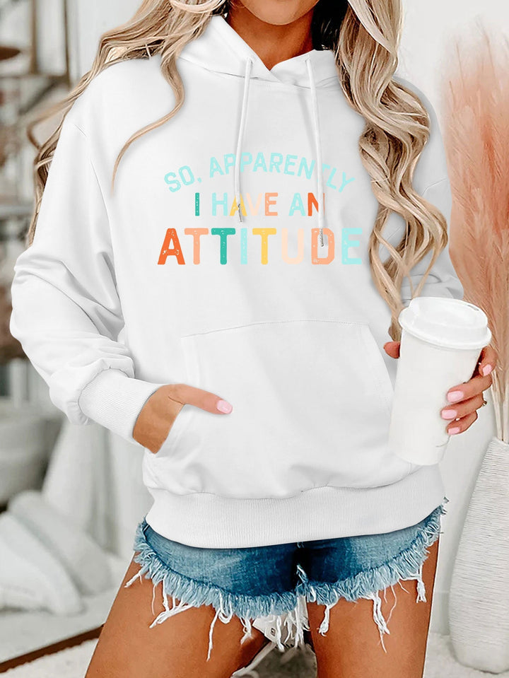 Sweat à capuche pour femmes avec inscription créative et coupe décontractée