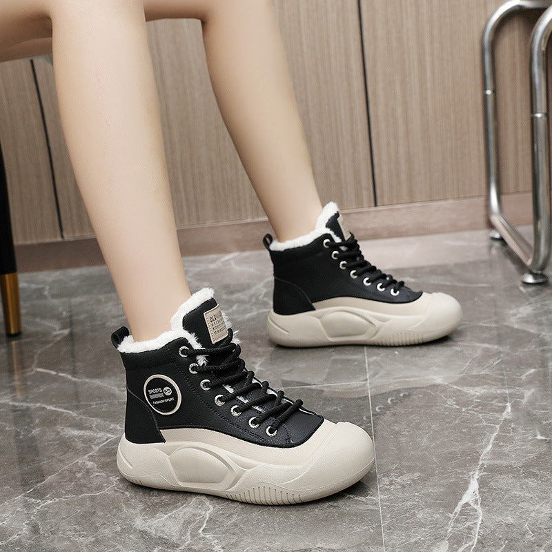 Baskets d'hiver pour femmes ultra confortables avec doublure en polaire isolante