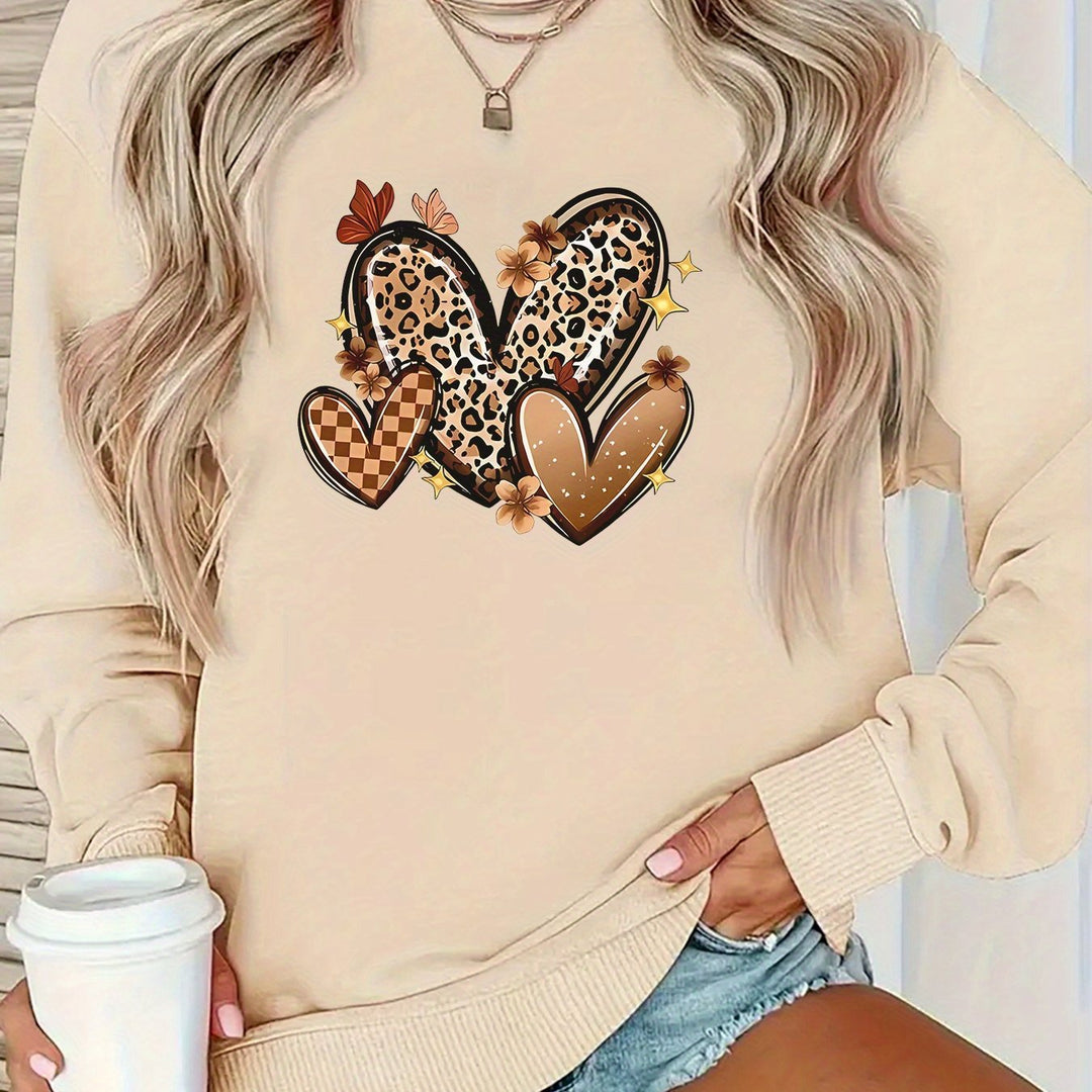 Sweatshirt pour femmes avec des motifs de cœur attrayants