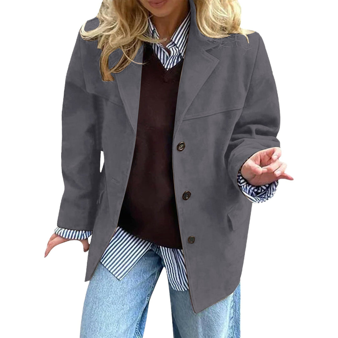 Blazer oversized élégant pour femmes en simili daim
