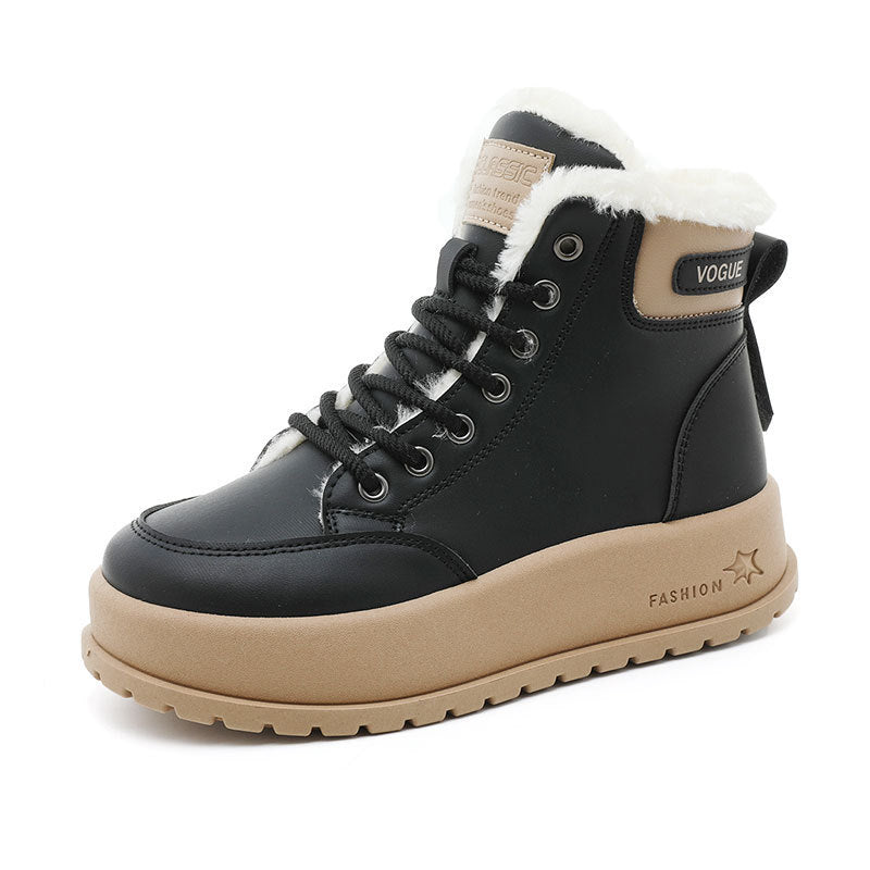 Bottes d'hiver pour femmes avec doublure en polaire douillette et semelle antidérapante