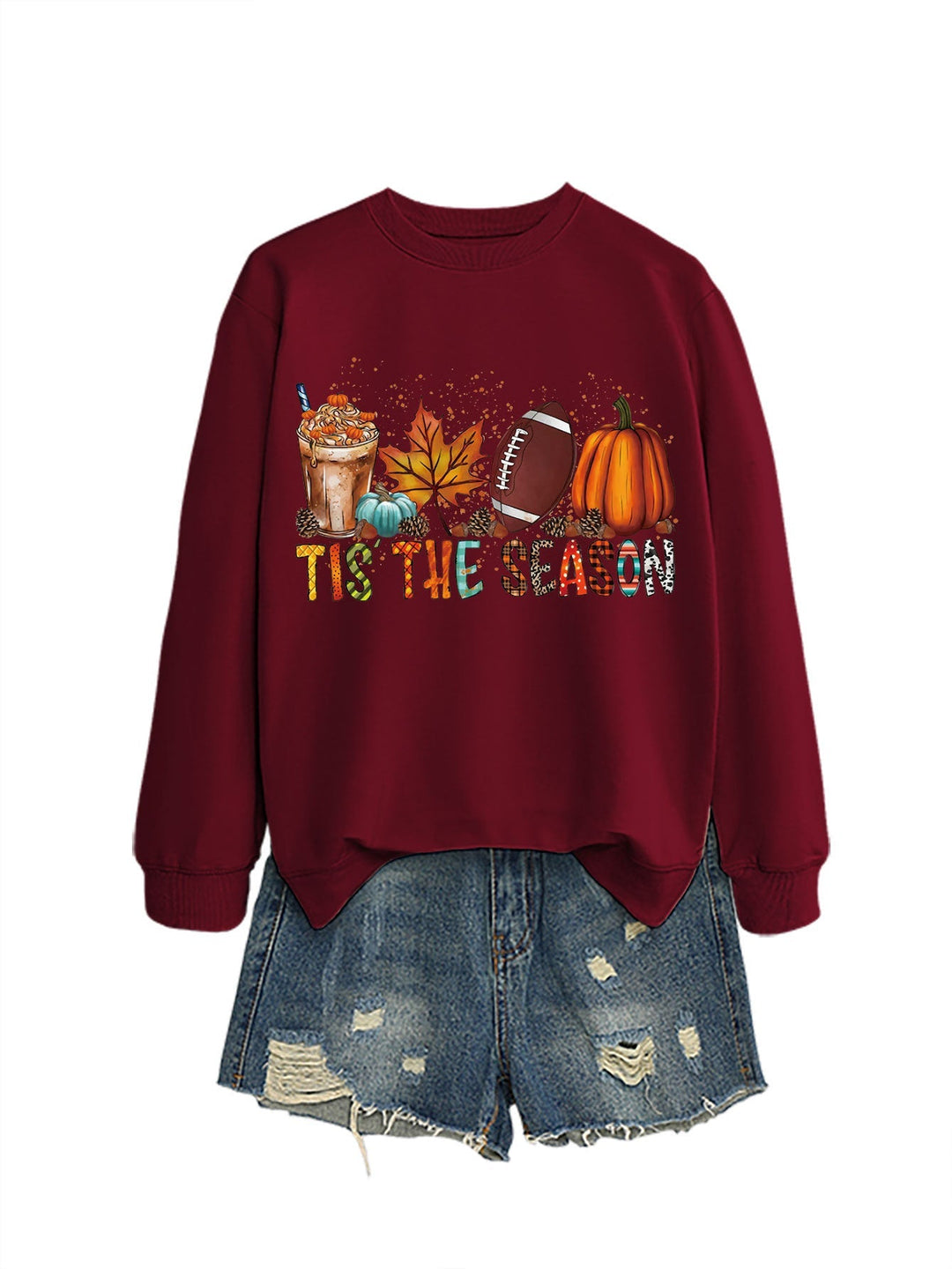 Sweatshirt pour femmes avec motif automnal et coupe décontractée