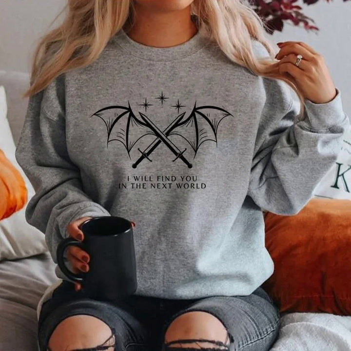 Sweatshirt pour femmes avec design graphique artistique et inscription inspirante