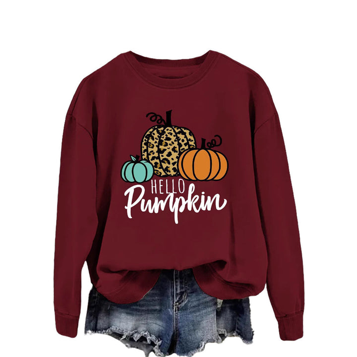 Sweatshirt pour femmes avec motif automnal créatif et coupe décontractée