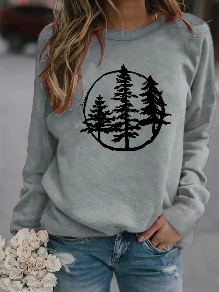 Sweatshirt pour femmes avec un motif nature cool et une coupe décontractée