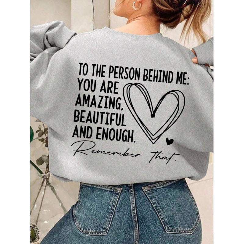 Sweat-shirt pour femmes avec motif inspirant et coupe décontractée