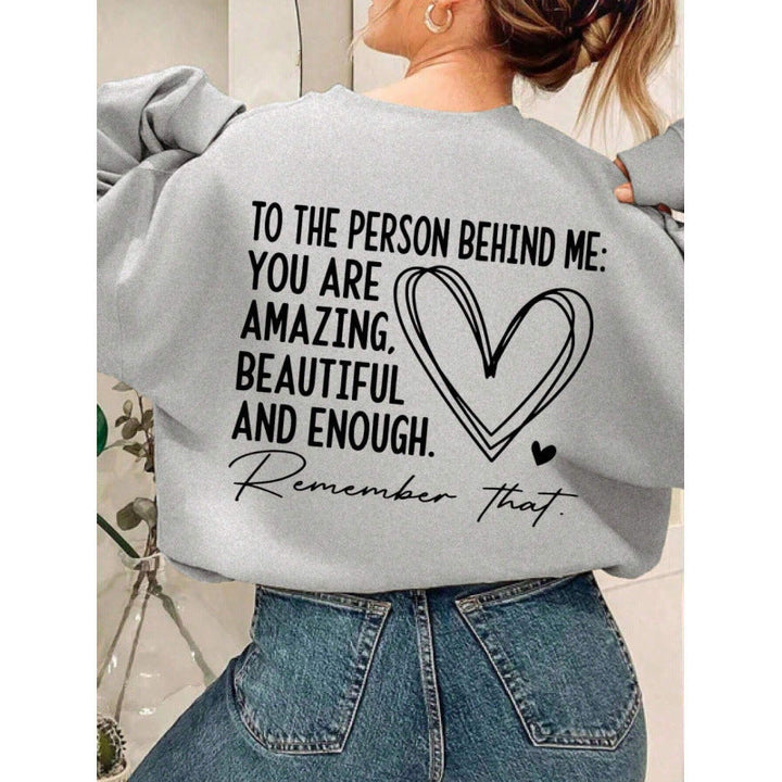 Sweat-shirt pour femmes avec motif inspirant et coupe décontractée