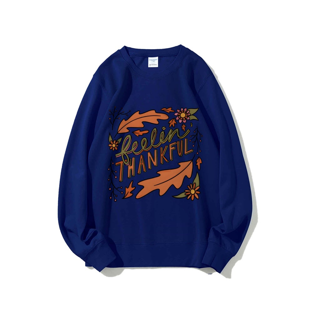 Sweatshirt pour femmes avec motif automnal coloré et inscription inspirante