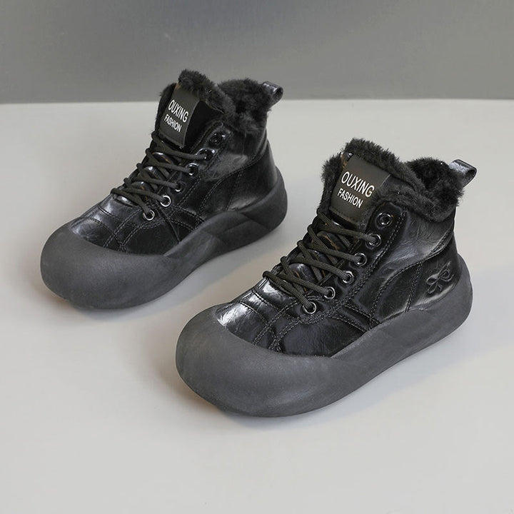Bottes d'hiver à la mode pour femmes avec doublure chaude et semelle antidérapante