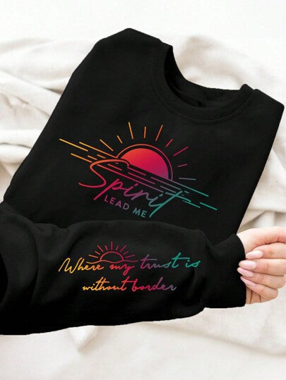 Sweat-shirt pour femmes avec impression inspirante et tissu doux