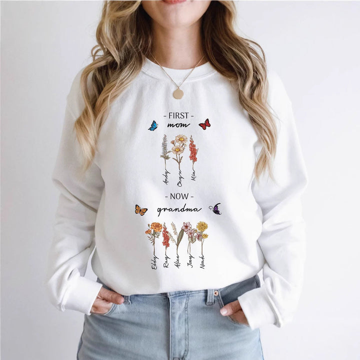Sweatshirt pour femmes avec impression florale et inscription inspirante