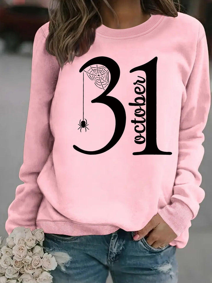 Sweatshirt pour femmes avec motif Halloween créatif et coupe confortable