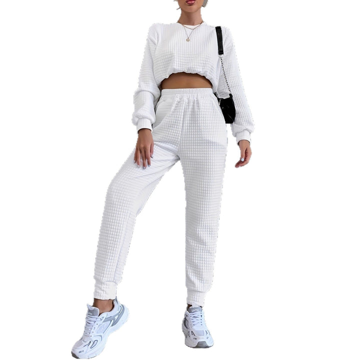 Ensemble de loisirs pour femmes avec design matelassé et taille élastique